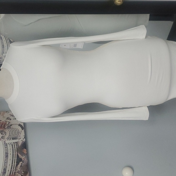 NWT SPIRITUAL GANGSTER WHITE RIBBED LOVE IS THE ANSWER BODYCON LONG SLEEVES XL - Picture 5 of 15